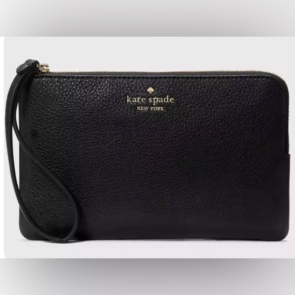 NWT! Kate Spade's Leila Medium L-Zip Wristlet. Color black. - Picture 1 of 3